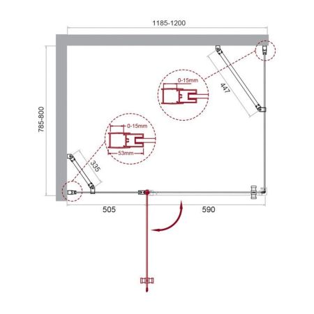 Душевой уголок BelBagno ETNA-AH-12-100/90-C-Cr, артикул ETNA-AH-12-100/90-C-Cr