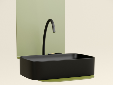 Умывальник чаша накладная прямоугольная (цвет Черный Матовый) Элемент (Element) 605x380x122мм, артикул CN6053MB