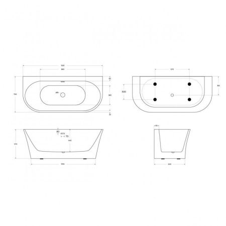 Акриловая ванна BELBAGNO BB711-1550-700, артикул BB711-1550-700