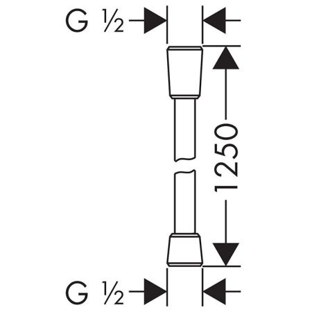 Шланг для душа, Hansgrohe, Isiflex, длина шланга, мм-1250, материал-пластик, стандарт подвода воды-1/2", цвет-хром, артикул 28272000
