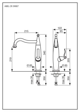 Смеситель Abel для кухни, цвет хром