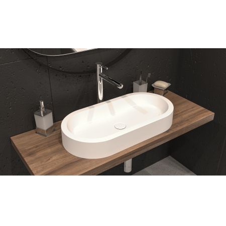 Умывальник WHITECROSS Malachite D 70x35 (белый мат) иск. камень