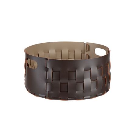 ADJ Круглая корзина для белья, D40xH20 см., цвет: шоколад/капучино, артикул 1020.06/04