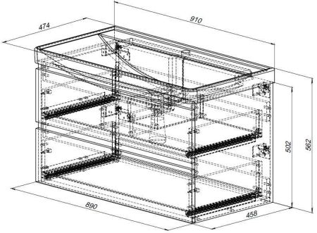 Тумба под раковину Aquanet Вега 2.0 90 черный, артикул 00337956