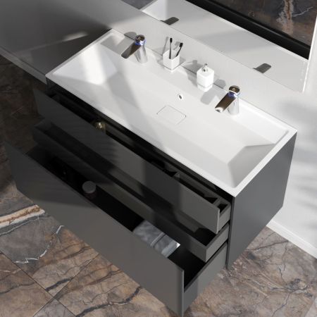 M50AFHX1203GM Inspire V2.0, База под раковину, подвесная, 120 см, 3 ящика, push-to-open, графит мато, артикул M50AFHX1203GM