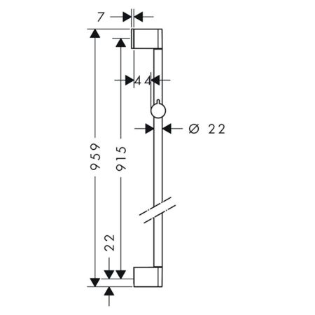 HG Unica'Croma Душевая штанга 90см с держателем ручного душа, цвет: хром, артикул 26506000