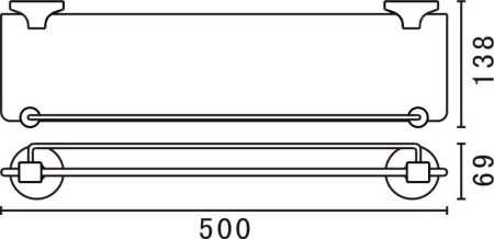 Стеклянная полка Art&Max Bohemia AM-E-4282 Золото