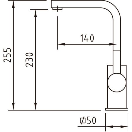 BIMINI Смеситель для умывальника высокий 230, ec2,хром