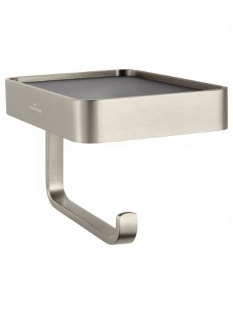 Держатель для туалетной бумаги с полкой WONZON & WOGHAND GRAFFITY, Брашированный никель (9366-BN), артикул WW-9366-BN