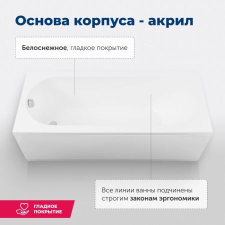 Акриловая ванна Aquanet Lotos 180x80 (с каркасом), артикул 00332845