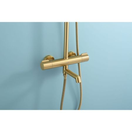 Душевая система с термостатом Raglo R20.26.03, сатин золотой