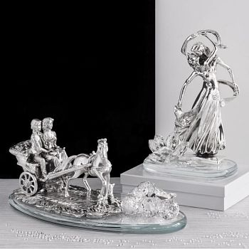 CTF, пара танцоров, 20х11х29 см, цвет серебро