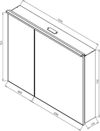 Зеркальный шкаф De Aqua Алюминиум 100 черный, артикул 261761