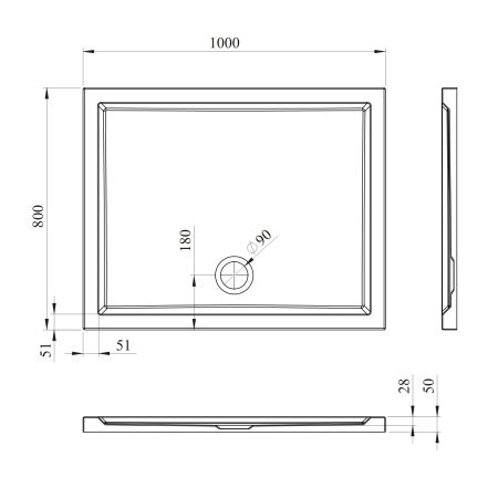 Акриловый душевой поддон Lavinia Boho One 37015100, прямоугольный, 100 х 80 см, артикул 37015100