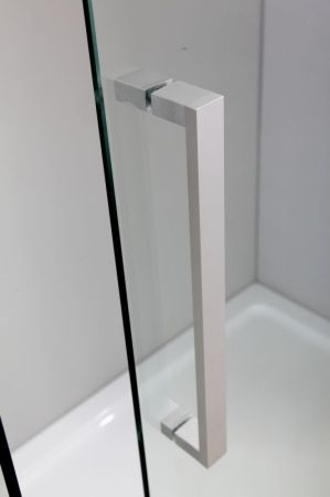 Душевой уголок Black&White Stellar Wind S201-1000х1000 радиальный профиль Серебристый хром стекло прозрачное, артикул 2011010