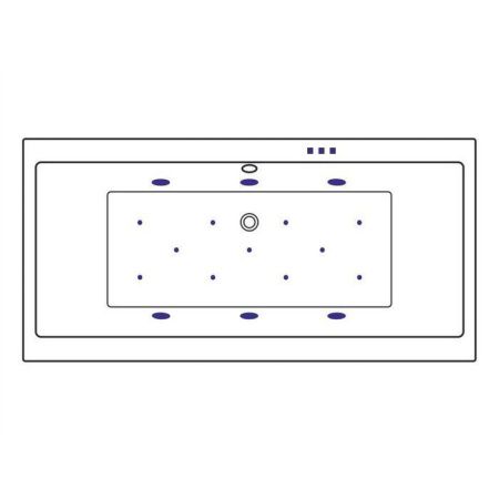 Ванна EXCELLENT Pryzmat Slim 160x75 "RELAX" (золото)