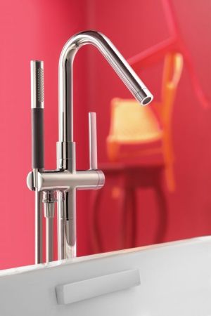 E97344-CP смеситель для ванны STILLNESS, напольный, ручной душ, шланг (хром), артикул E97344-CP