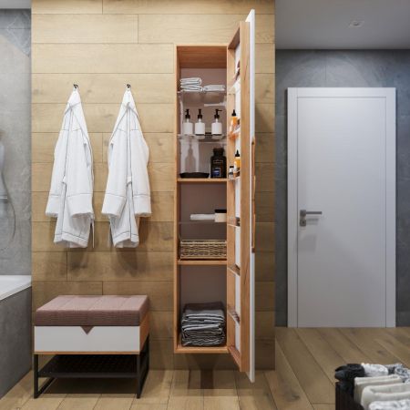 Пенал Бриклаер Форест 35 см, дуб золотой/белый, артикул 4627125416712