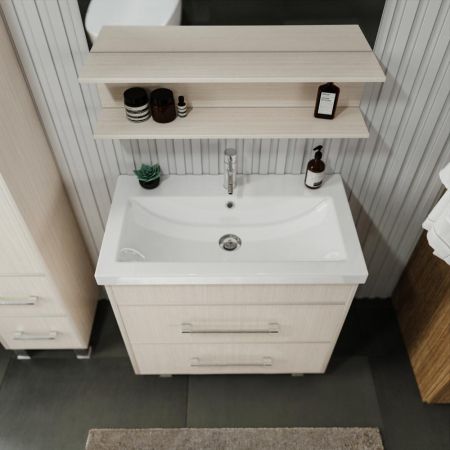 Тумба под раковину напольная Бриклаер ЧИЛИ светлая лиственница , 80 см, артикул 4627125415012