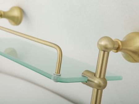 Стеклянная полка Veragio Gialetta VR.GIL-6412.BR двойная Бронза, артикул VR.GIL-6412.BR