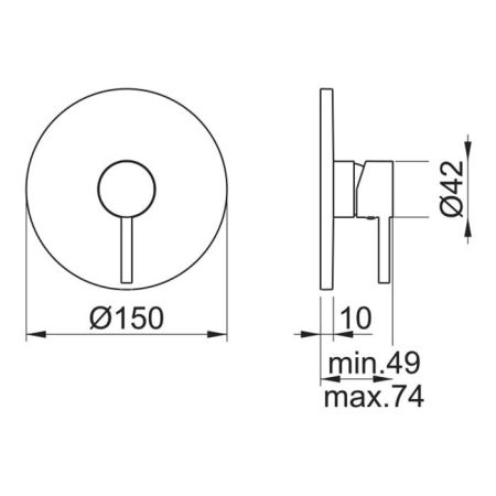 Almar ROUND CORE Внешняя часть смесителя на 2 потребителя, золото PVD, артикул E186532.GO