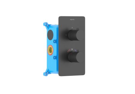 Термостатический смеситель для ванны (внешняя и скрытая часть) AQUATEK, матовый черный AQ1392MB ЕВРОПА, артикул AQ1392MB