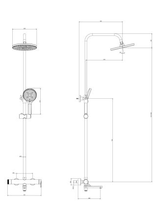 Душевая система со смесителем DQ Köln хром (DA1753701), артикул DA1753701