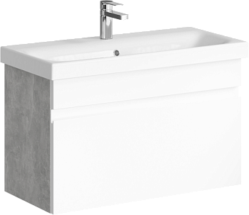 Smart Тумба под умывальник подвесная , цвет бетон светлый SRT0108BS, ТМ «AQWELLA»