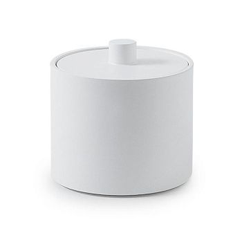 Gedy Brenda, настольный круглый контейнер с крышкой, цвет белый матовый