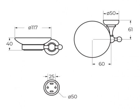 Мыльница подвесная CEZARES APHRODITE-SODS, артикул APHRODITE-SODS-02-Sw