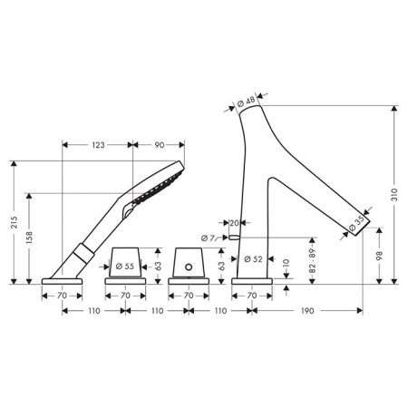 AX Starck Organic Термостат для ванны , цвет шлифованная медь, артикул 12426950