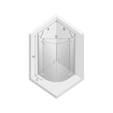 Душевое ограждение NEW TRENDY NEW MERANA 100x100x195 K-0332 (хром), артикул K-0332