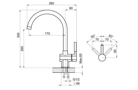Смеситель для кухни GRANULA Standart (31-ST, БЕЖЕВЫЙ), артикул 31-ST, БЕЖЕВЫЙ