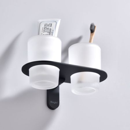 Стакан для ванной комнаты двойной Raglo R300.08.06, черный