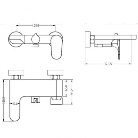 Смеситель для ванны SPECTRE хром