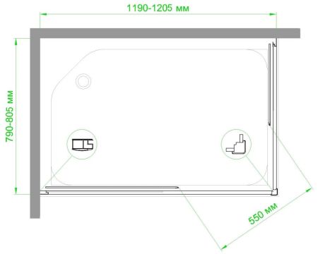 Душевой уголок Royal Bath RB HPD-С-ST 120х80х200 (матовое), артикул RB8120HPD-C-ST