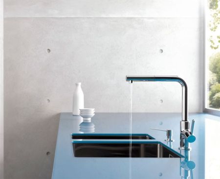 Смеситель для кухни, Kludi, L-INE, тип открывания воды-однорычажный, тип регулирования воды-керамический картридж, монтаж-на раковину/столешницу, отверстия для монтажа-1, высота, мм-290, вынос излива, мм-210, тип излива-выдвижной, поворотный 360° , тип по, артикул 408510575