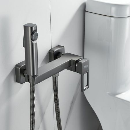 Гигиенический душ со смесителем Raffine F0596T-1, оружейная сталь