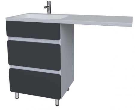 Тумба напольная "Корделия 60", 2 ящ., ст/м., серая, Kamilla 120, артикул SP-00001043