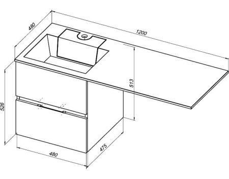 Раковина Aquanet Фортуна 120 L