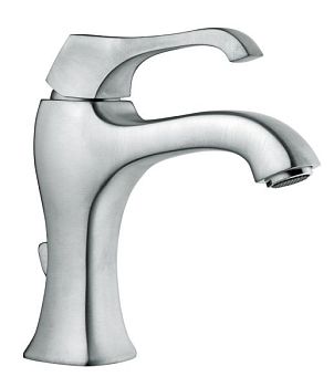 Emmevi Ares, однорычажный смеситель для раковины (излив 12,9 см), с донным клапаном, цвет брашированный хром