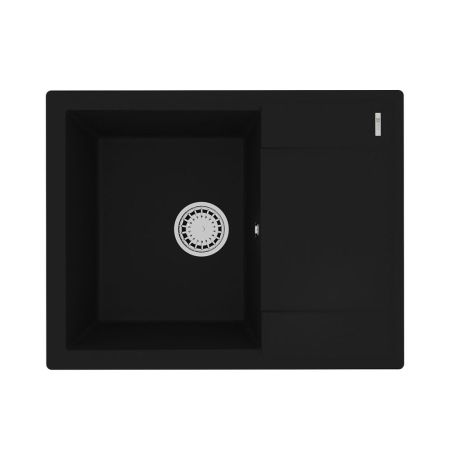 Кухонная мойка Lemark IMANDRA 640 врезная прямоугольная с крылом из кварцгранита цвет: Антрацит  (9910019), артикул 9910019