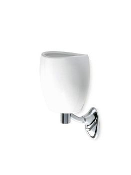 Stil Haus Zefiro, настенный керамический стакан, цвет хром - белая керамика