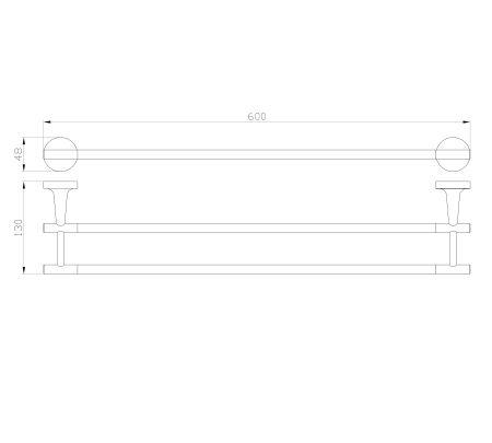 Полотенцедержатель двойной WONZON & WOGHAND SIMPLE, Хром (WW-6511)