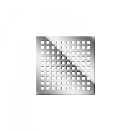 Трап BERGES водосток напольный Trend 150x150 нержавеющая сталь, хром глянец, D50 вертикальный, артикул 091004