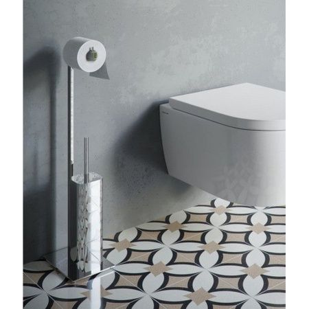 Ершик напольный с бумагодержателем EXCELLENT Riko (хром) Ершик напольный с бумагодержателем EXCELLENT Riko (хром)