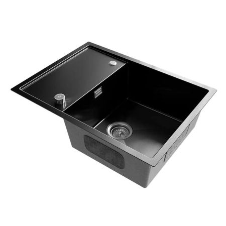 Кухонная мойка Ulgran Steel 680x500, вороненая сталь, артикул US 680-003