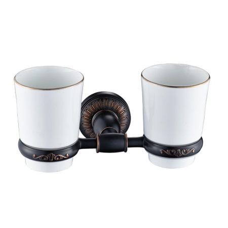 Стакан для ванной комнаты двойной Savol S-006668H, черный, артикул S-006668H