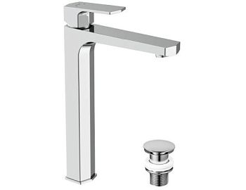 Смеситель для раковины высокий Cersanit WISLA однорычажный клик клак (63059)