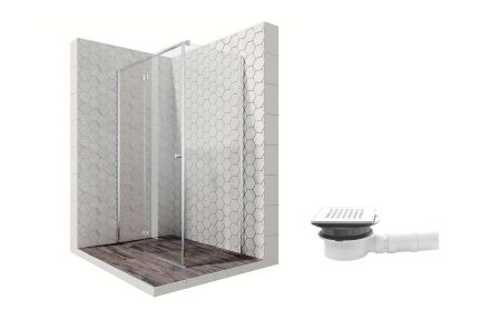 Душевой уголок Ambassador Diamond 12011104L-MA1, прямоугольный, точечный трап, 120х80